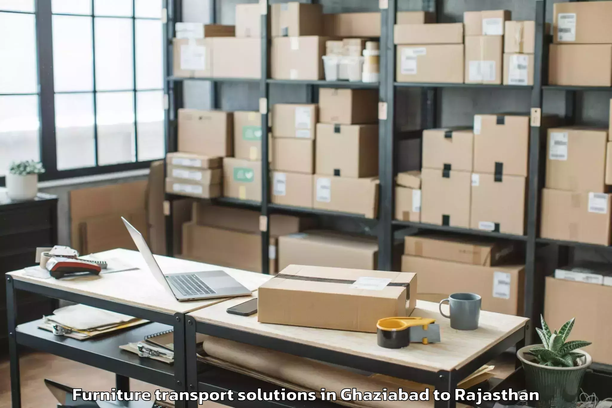 Comprehensive Ghaziabad to Niwai Furniture Transport Solutions